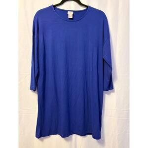 Chico's Touch of Cool Wedge Tunic Top Royal Blue Sz S